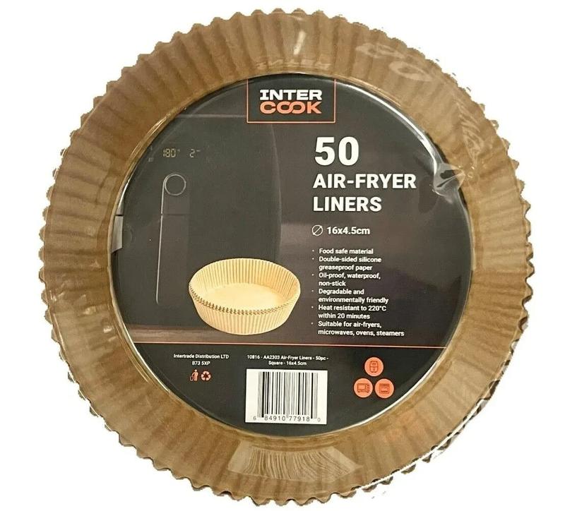 50 Air Fryer Liners Air-Fryer Double Sided Silicone Greaseproof Paper Non Stick Shape: Square 20x20cm 3