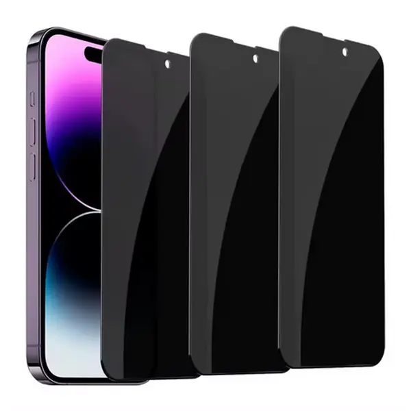 Privacy Screen Protector, 3 Counts Anti-spy Tempered Glass Film, Phone Screen Protector, Dust-Proof Integrated Mesh Full Coverage Compatible with iPhone Series, Phone Accessories
