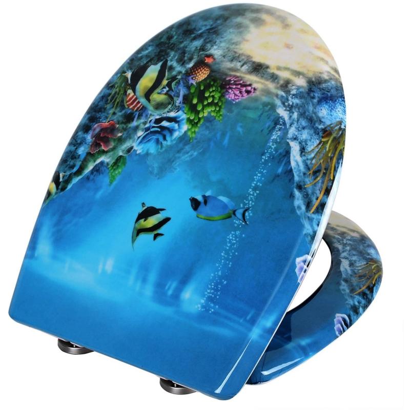 WOLTU Quick Release Toilet Seat with Soft Close Slow Hinge Attached Fittings Antibacterial for Bathroom 3