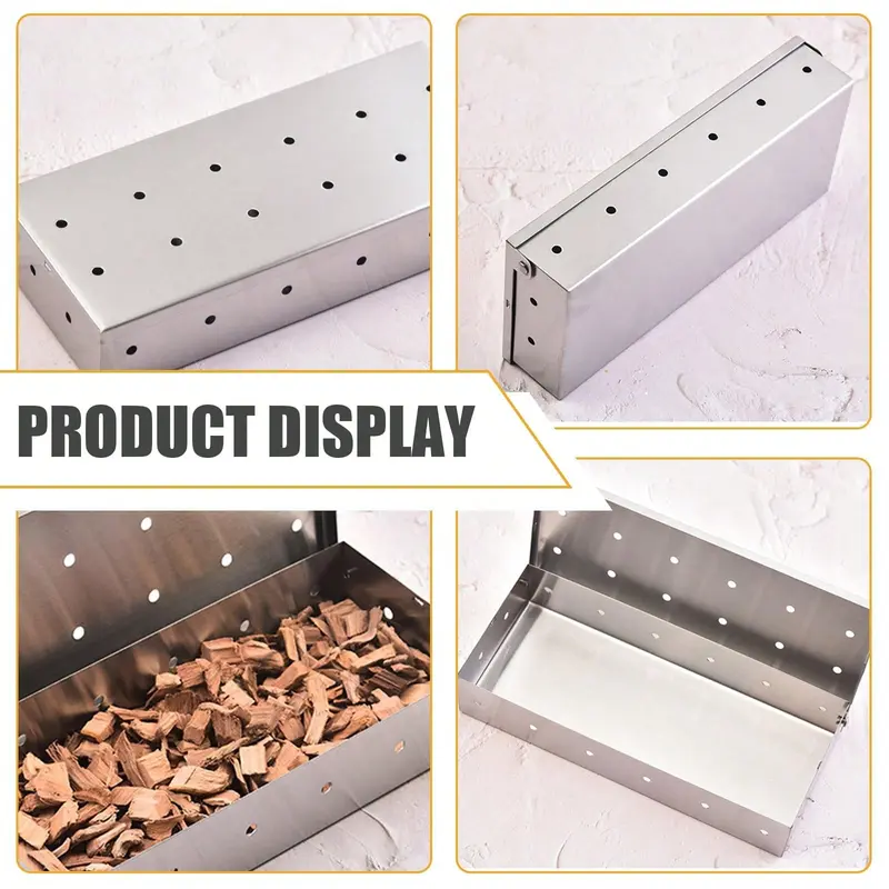 Rainbow Snowman  Stainless Steel Smoking Box for Wood Chips - Adds Smoky Flavor to Meat & Vegetables, Ideal for Grills and Barbecues 7