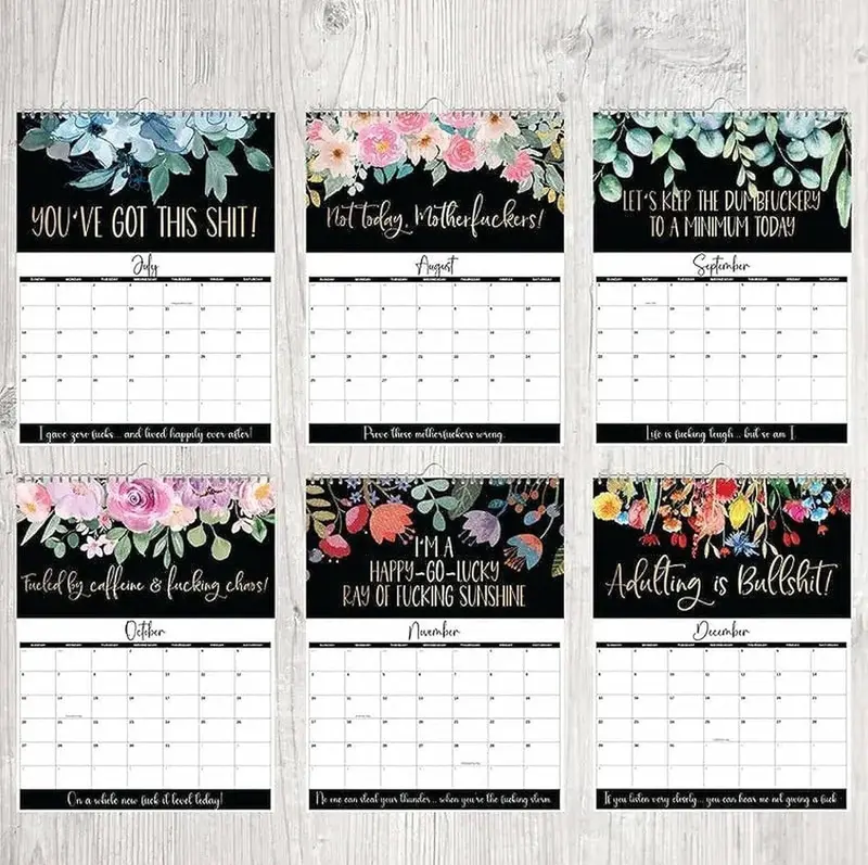 Clucking Good 2025 Tired Women Calendar, Funny Wall Hanging Weekly Organizer, Novelty Year Planner with Flower Stress Relief Gift 3