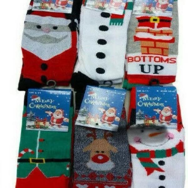 Menswear - 12 Pairs of Santa Festive Christmas Cotton Rich Novelty Xmas Socks for Men - Man 0