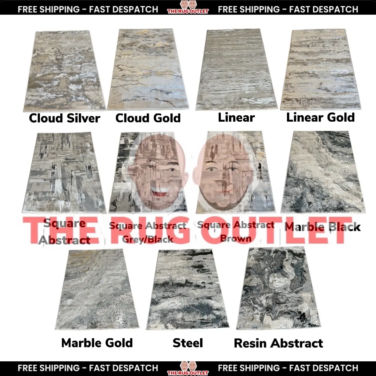 Torino Soft Shimmer Collection Extra Large Rug - Luxurious Soft Touch, Neutral With Shades of Black or Silver. Hard Backed