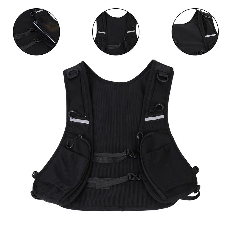 Cycling Running Vest Bag Reflective Hydration Vest Storage Bag Lightweight Backpack - Black 0