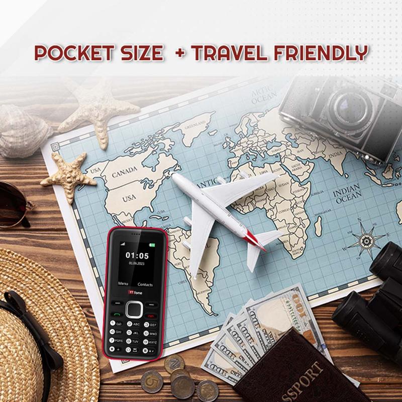 TTfone TT150 Red Dual SIM Mobile with USB Cable, Vodafone Pay As You Go 4