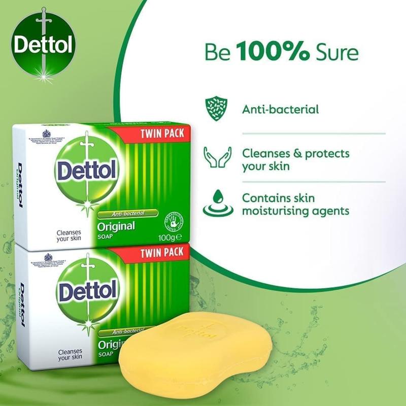 Anti-Bacterial Original Soap Pack - Family Pack (2 x 100g)- Body Wash, Body Care Antibacterial Daily  Comfort Cleanser Skin Care Cleansing Sensitive Moisturizer 1