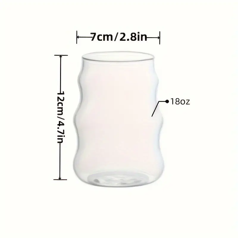2pcs Large Capacity Clear Glass Cups with Straws - Durable, Heat-Resistant for Hot and Cold Beverages at Home and Office 2