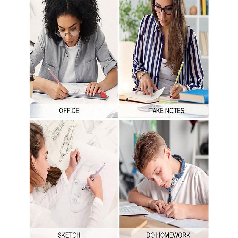 6 Inkless Pencils, Eternal Pencil Infinity Pencil With Eraser, Reusable Infinity Pencil With 6 Additional Replaceable Nibs, Back To School Eternal Pencil Permanent Pencil Home Office School Writing Drawing, Halloween, Christmas Day Gift Filling Back To Sc 4