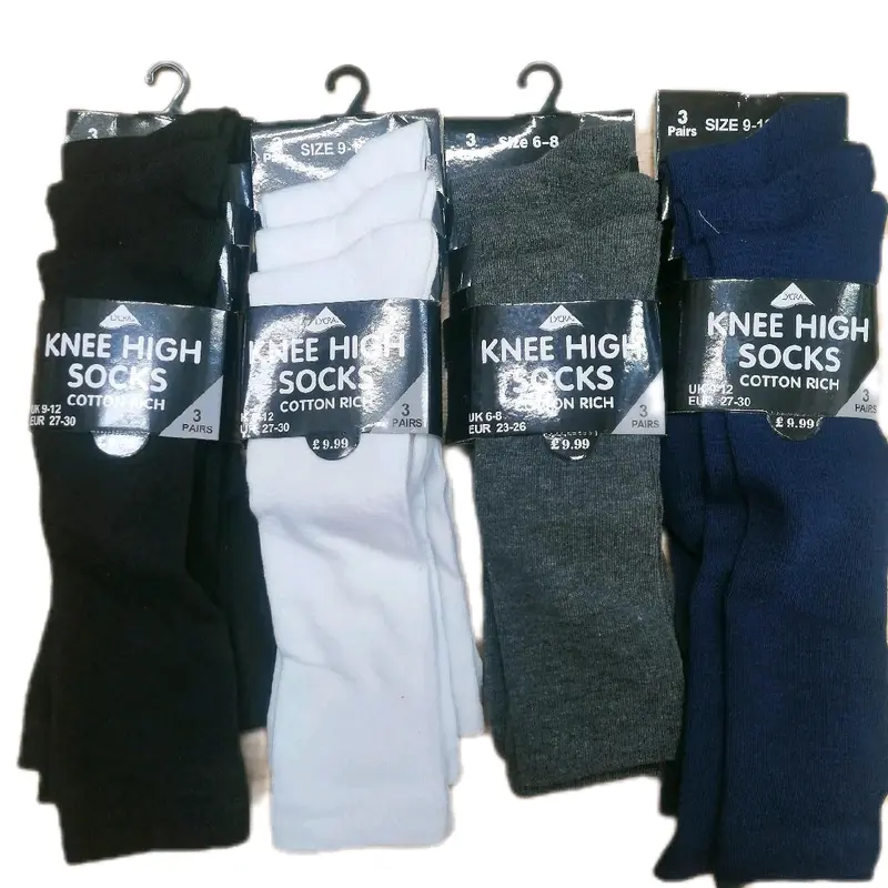 back to school knee high socks  3  pairs in each pack 4 colours 0
