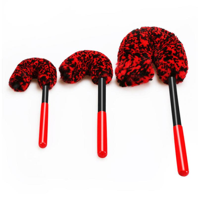 Product Introduction of New store opening, special offers  3X Set Wheel Woolies Luxury Super Plush Soft Alloy Wheel Cleaning Brush Kit UK 26