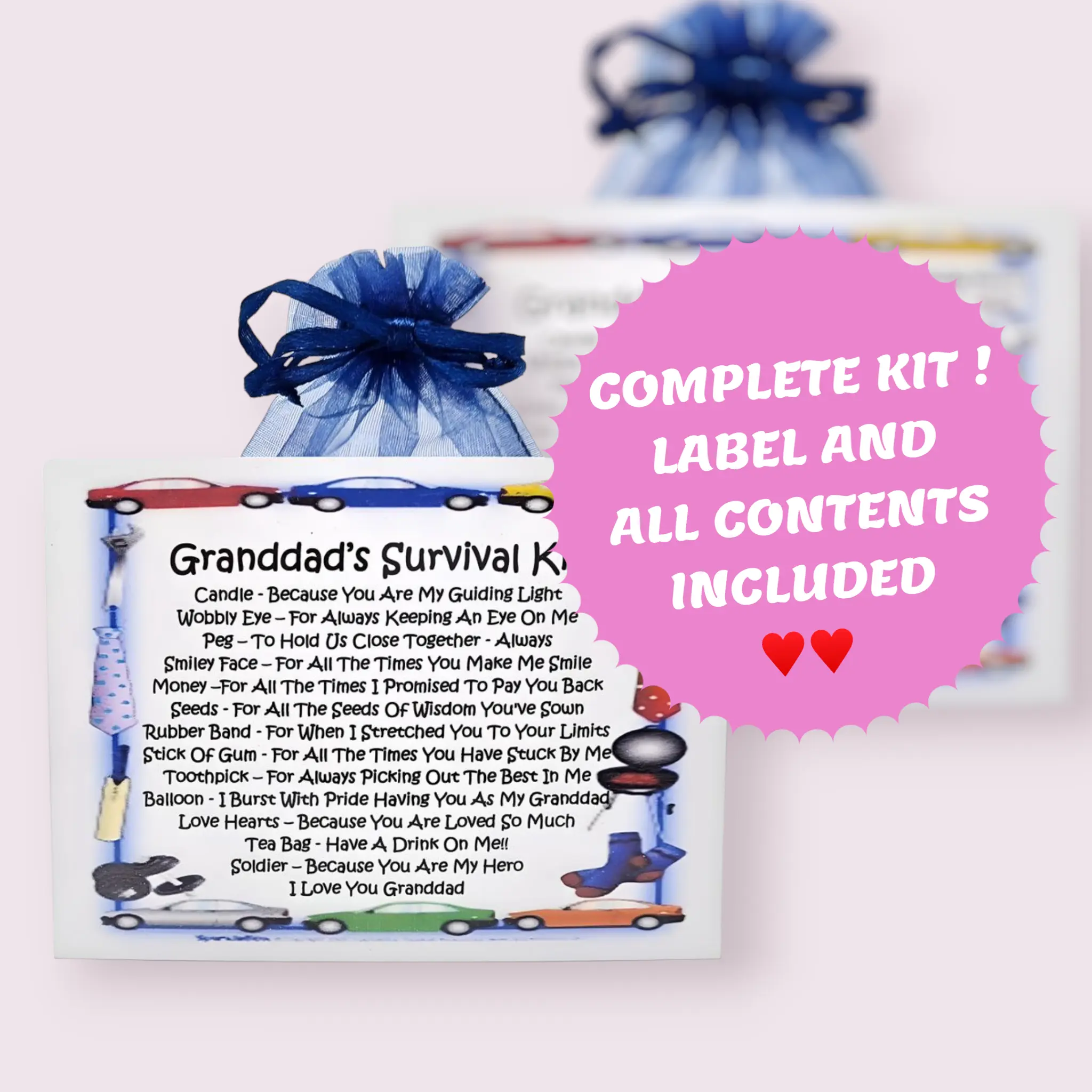 Grandad's Survival Kit ~ Unique Sentimental Novelty Gift & Greetings Card | Birthday Present | Father's Day Gift | Grandad Gift | Personalised Keepsake