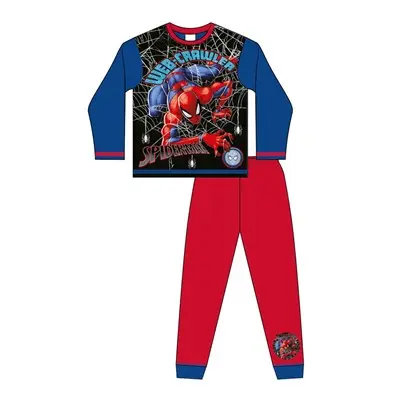 FBT Marvel Spider-Man Pyjamas Boys Sublimation Spiderman Pjs Nightwear Superhero Pajamas Long Sleeve Top Trousers Two Piece Set Character Kids Childrens Blue Red Fulfilled by Tiktok 2
