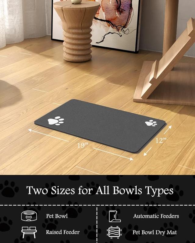Pet Feeding Mat-Absorbent Dog Mat for Food and Water Bowl-No Stains Quick Dry Dog Water Dispenser Mat-Dog Accessories Pet Supplies-Dog Water Bowl for Messy Drinkers 6