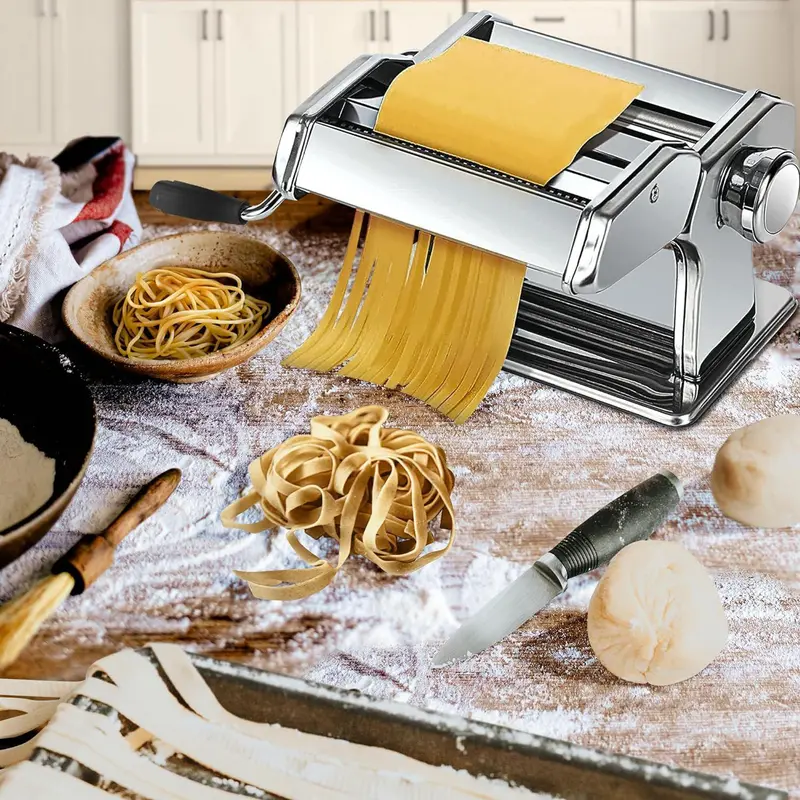 Pasta Maker - Durable and Versatile Machine for Homemade Pasta - Adjustable Thickness Settings, Easy Crank Handle, and Timeless Design - Perfect for Creating Restaurant-Quality Pasta at Home 1