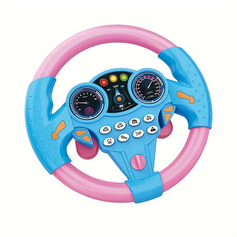 1pc Kids Simulated Driving Controller, Interactive Car Steering Wheel Toy, Educational Activity Gift, ABS Resin, Assorted Colors, No Batteries Included 1