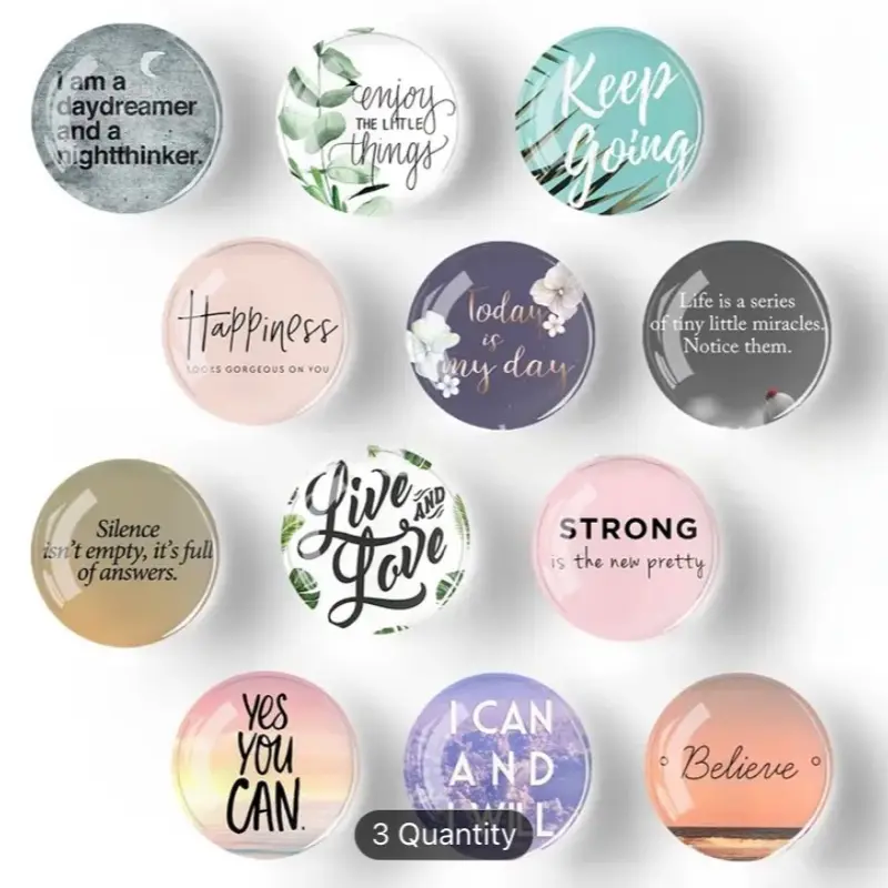 Cute Glass Refrigerator Magnets - Pack of 12 - Decor fridge  magnet