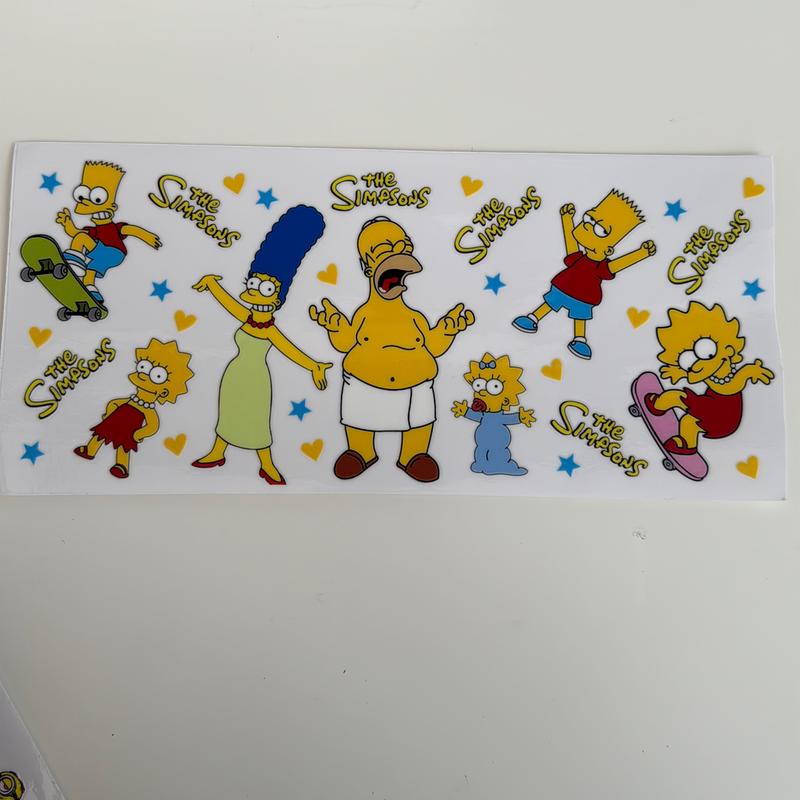 Character UV DTF transfer wrap for 16oz glasses, notebooks, mirrors etc 6
