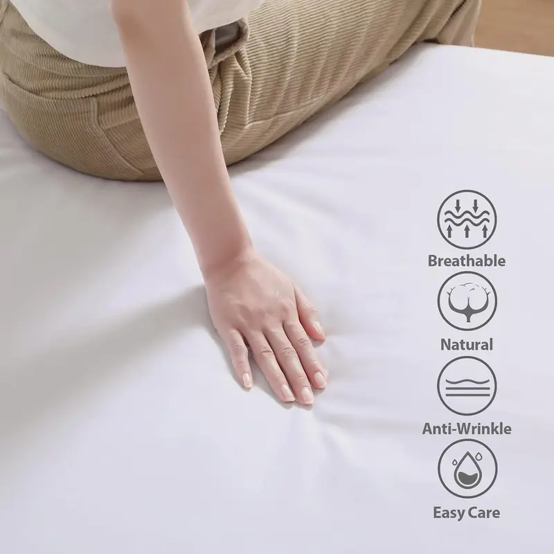 Extra Deep 30cm Fitted Sheet 100% Cotton 200TC Plain Dyed Sheets - Hypoallergenic, Wrinkle, Fade and Stain Resistant Deep Pocket Fitted Bed Sheets Available in All UK Sizes. 2