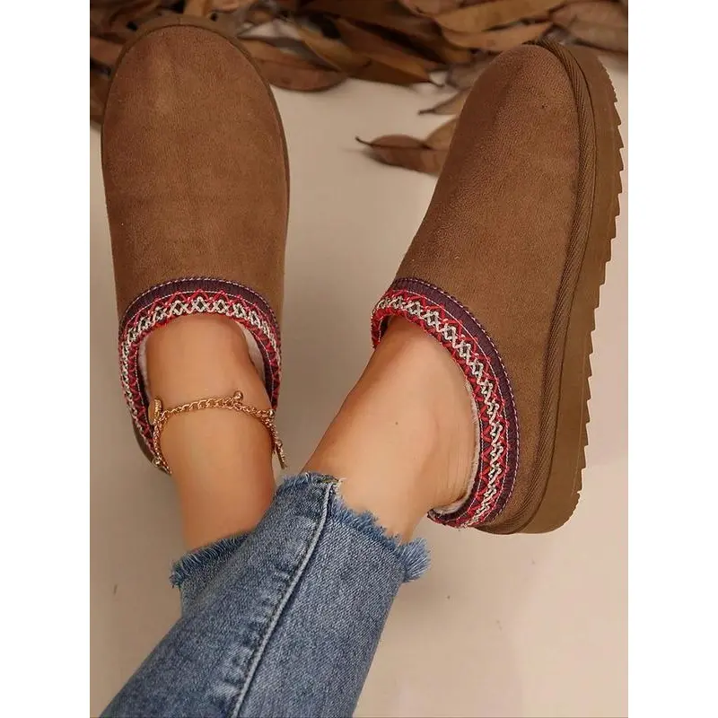 2025 New Hot Selling Models Women's Fashionable Plain Color Home Slippers, Casual Comfortable Home Slippers, Autumn and Winter Indoor and Outdoor Dual-use Warm Slippers 3