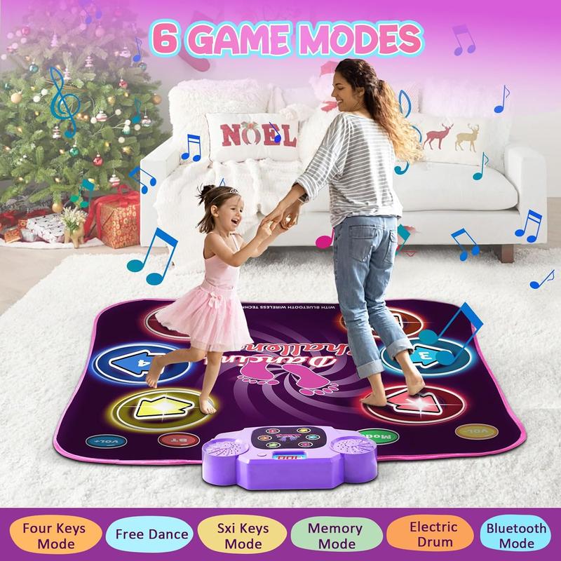 Kids Dance Mat - Dancing Blanket, Bluetooth Enabled, Built-in Music, Dancing Toy with 6 Game Modes and 3 Challenge Levels, Great Christmas Birthday Gift for Boys and Girls Over 3 Years Old 5