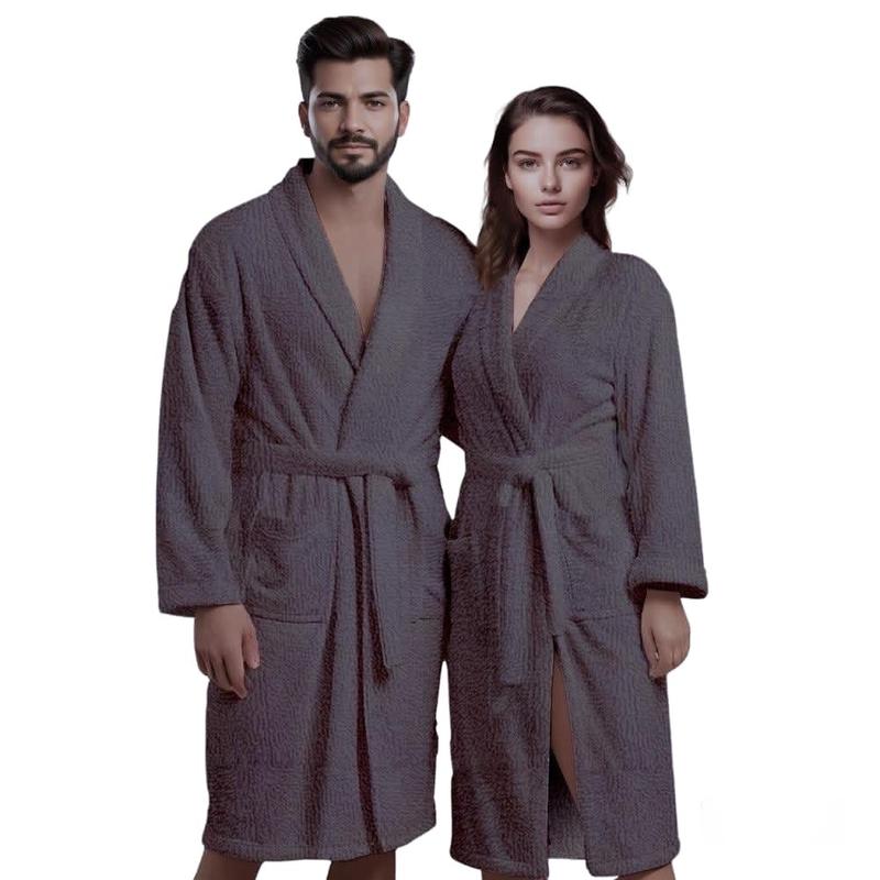 TERRY TOWEL BATH ROBE UNISEX LUXURY SOFT COTTON TOWELLING DRESSING GOWN ONE SIZE MEN WOMEN HOTEL & SPA SUPER ABSORBENT QUALITY 2
