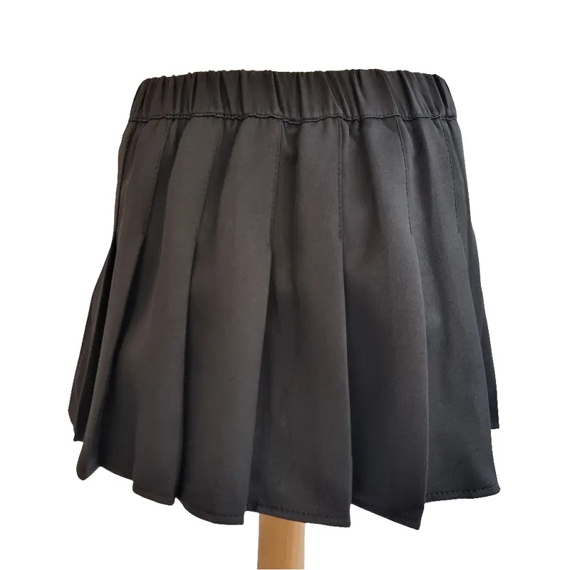 Black Pleated Mini Skirt with Ribbon Bow Accents 4