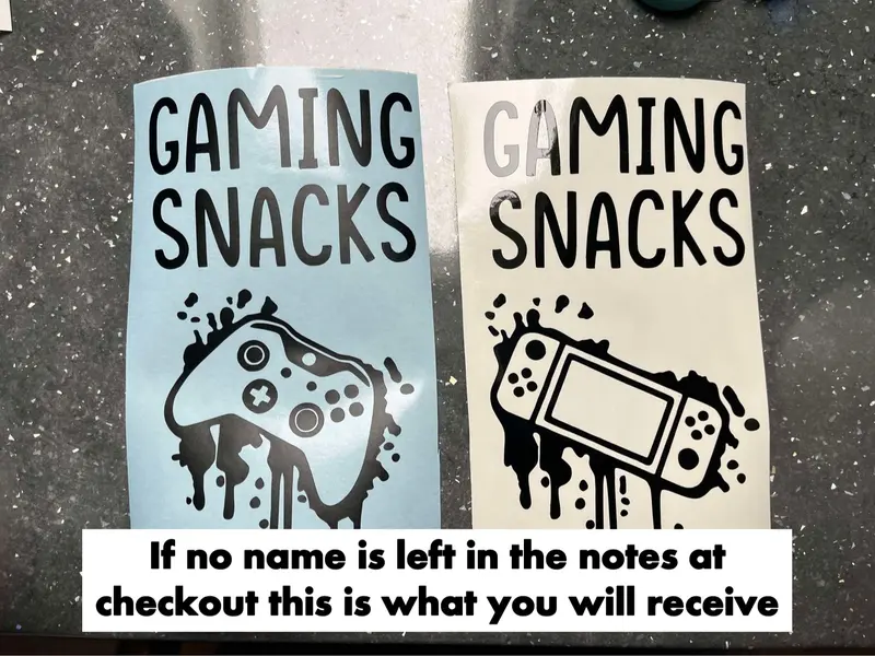 Personalised Gaming Snacks Sticker For Jars | Personalised Gamer Gift | Gaming Lover | Gift for Him | Gift for Her | Console | Accessories Decor Christmas Decorative Vinyl Ornaments Tiles Sticker 3