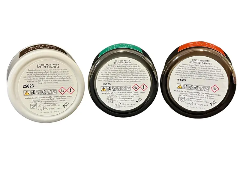 Neom Wellbeing Wishes Candle Trio 75g - Present/Gift Trio Decor Floral Scented Woody Freshener Decoration 6