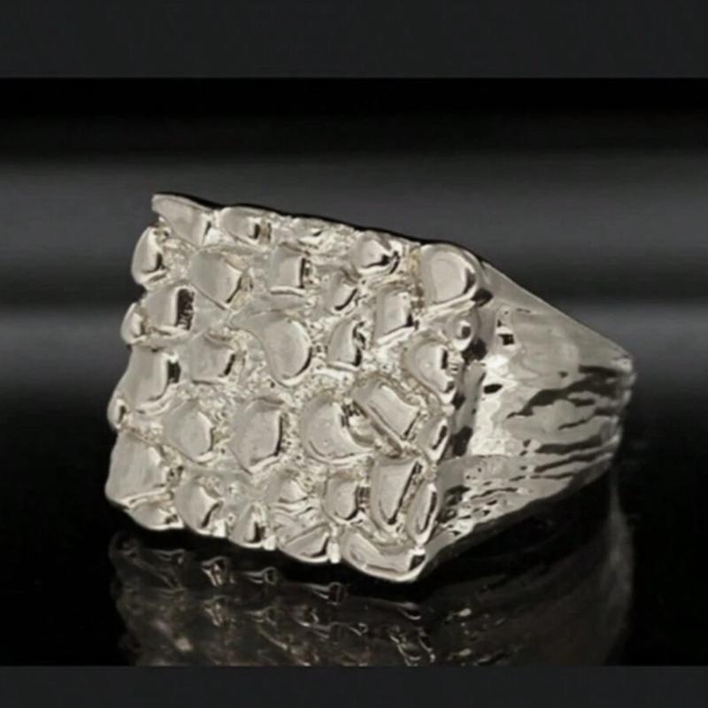 Nugget Ring A men's ring Nugget ring fashion square gold plated with bold, sophisticated design creates stylish style for men 1