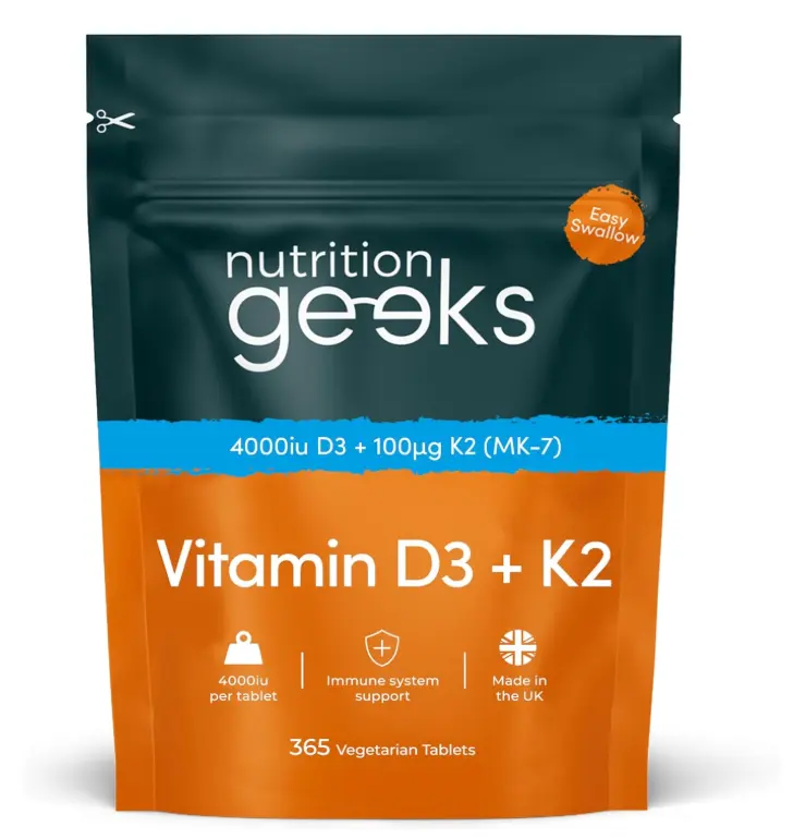 Vitamin D3 4000 iu & Vitamin K2 MK7 100μg - 1 Year Supply, 365 Easy-Swallow Vitamin D3 K2 Tablets, 1-A-Day High Strength Vegetarian D3 and K2 Vitamin Supplements, UK Made Vitamin D Tablets Healthcare cortisol  supplements