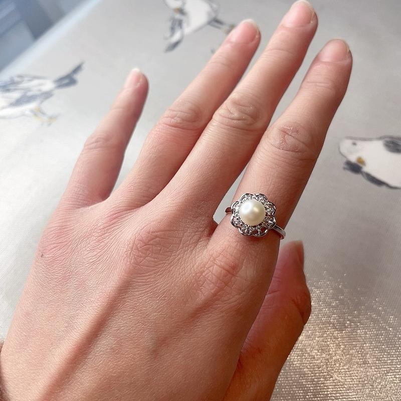 925 Silver Vintage Natural Pearl Spinning/ Anxiety Ring/ Meditation/ Mindfulness/ Birthday/ Aniversary/ Wedding/ Friendship gift 4