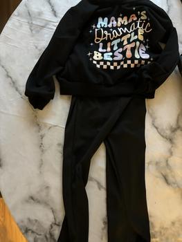 Product Review of Two-Piece Set Toddler Girl's Letter Graphic Sweatshirt & Plain Flare Leg Pants Set, Casual Round Neck Long Sleeve Pullover & Elastic Waist Bell Bottom Trousers for Fall & Winter, Kids Clothes for Daily Wear from M**g 0