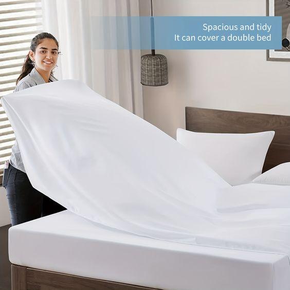 100% Microfiber Flat Bed Sheet 30cm Extra Deep Flat Bed Sheet Silky Soft Comfy & Breathable Luxury For All UK Size Thick Mattress Available in 4 Different Color flat sheets bed sheets 9