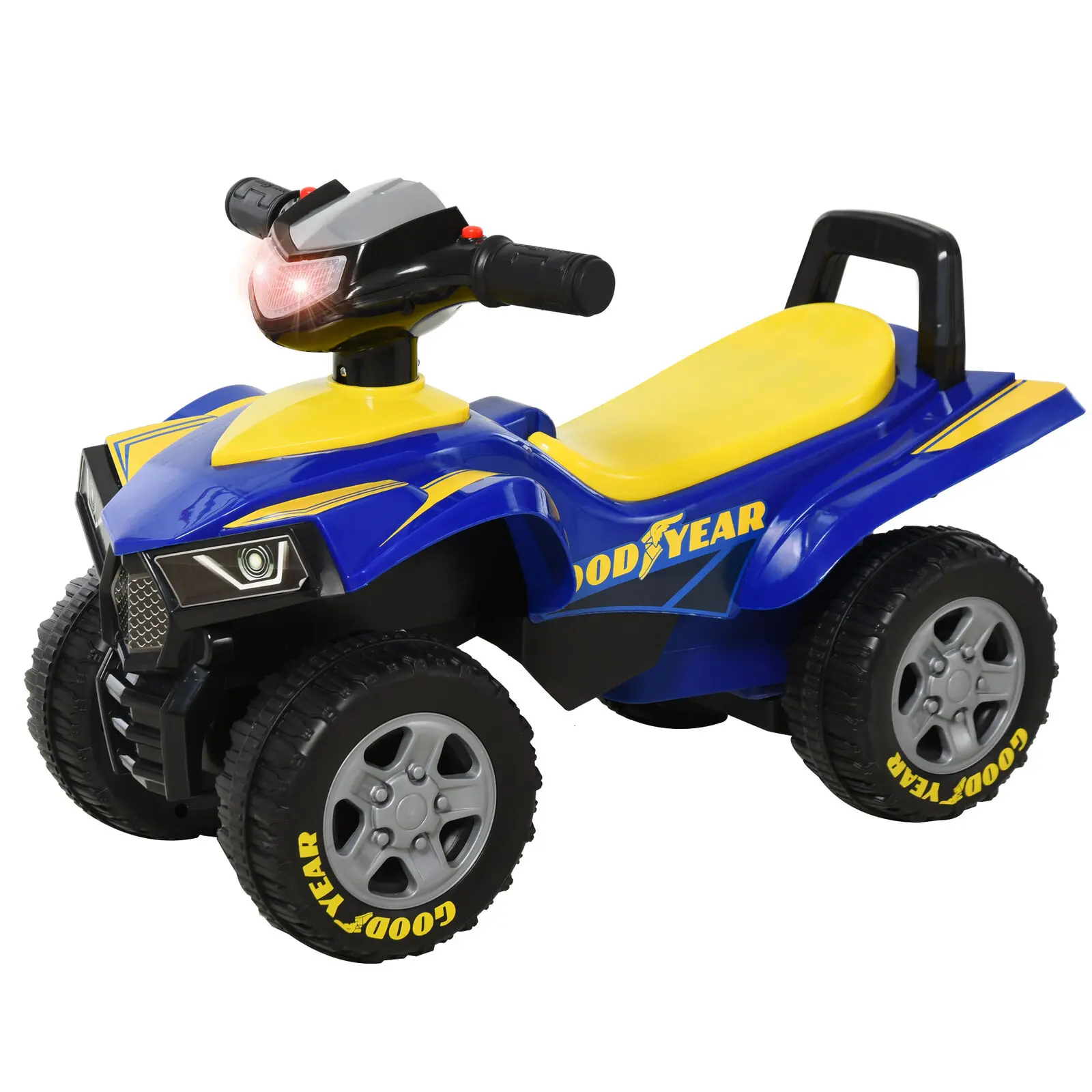 Goodyear Baby Quad Ride-On Walker with Lights Horn Storage 18-36 Months Toddler Girls Boys