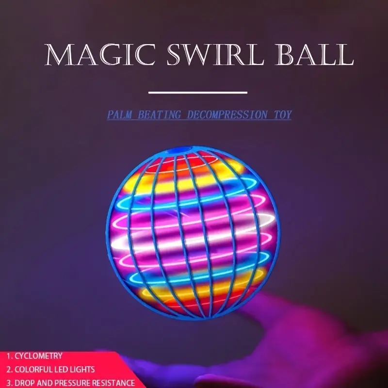 [Mixed Colors Magic Flying Ball] Magic floating spinning ball, glowing flying toy, endless stunt flying disc, perfect party, birthday, Christmas gift, mixed colors, PVC material