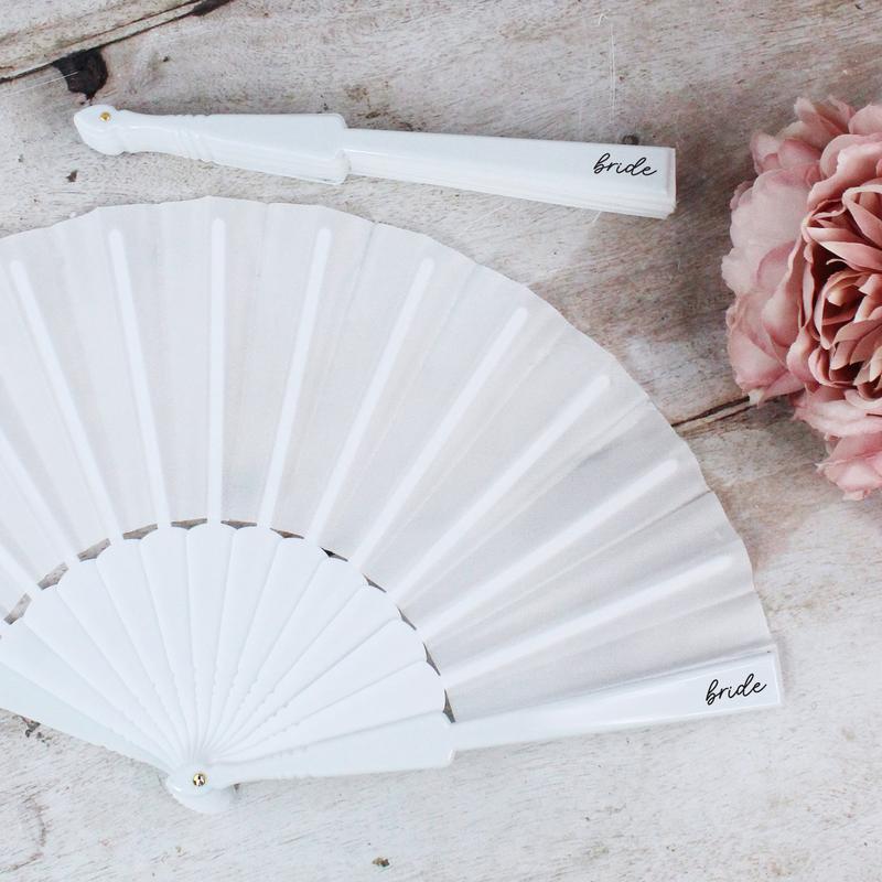 White Bride Hand Fan - Perfect for Weddings & Hen Parties 0