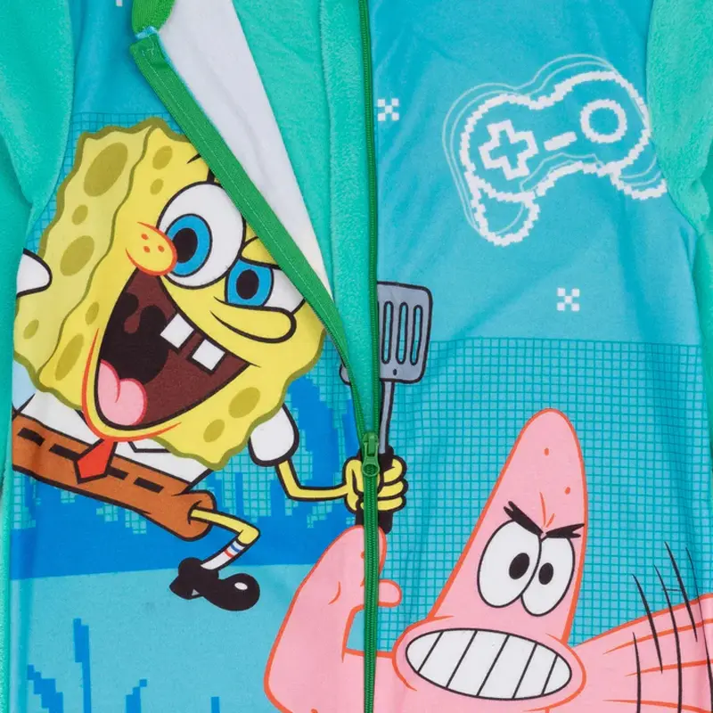 Boys SpongeBob SquarePants Micro Fleece Onesie All In One Age 3-10 Years 5