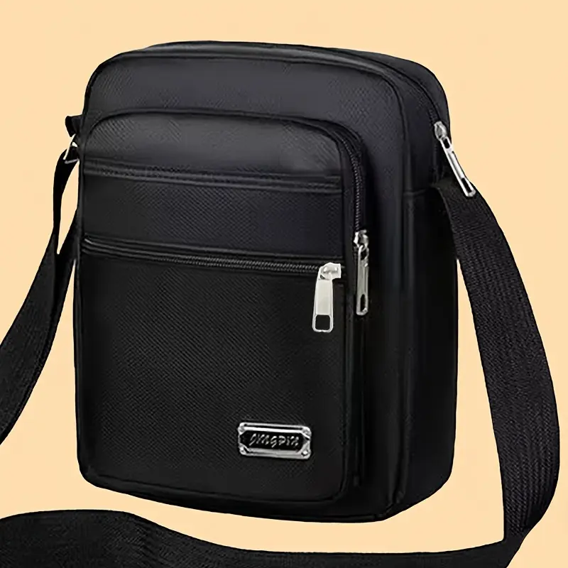 Waterproof Oxford Cloth Business Bag with Multi-Layer Pockets, Faux Leather Men'S and Women'S Crossbody Shoulder Bag, Cash Register Organizer Wallet