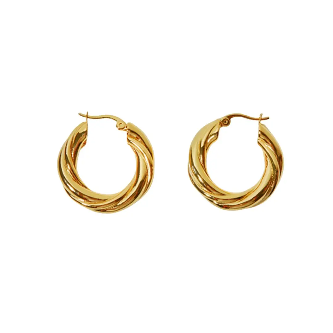 Olive Classic Gold Hoops