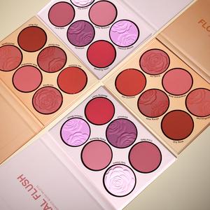 6-color pattern blush palette, two styles for you to choose from, suitable for daily commuting makeup, fine powder, high cost performance Lightweight Cosmetic