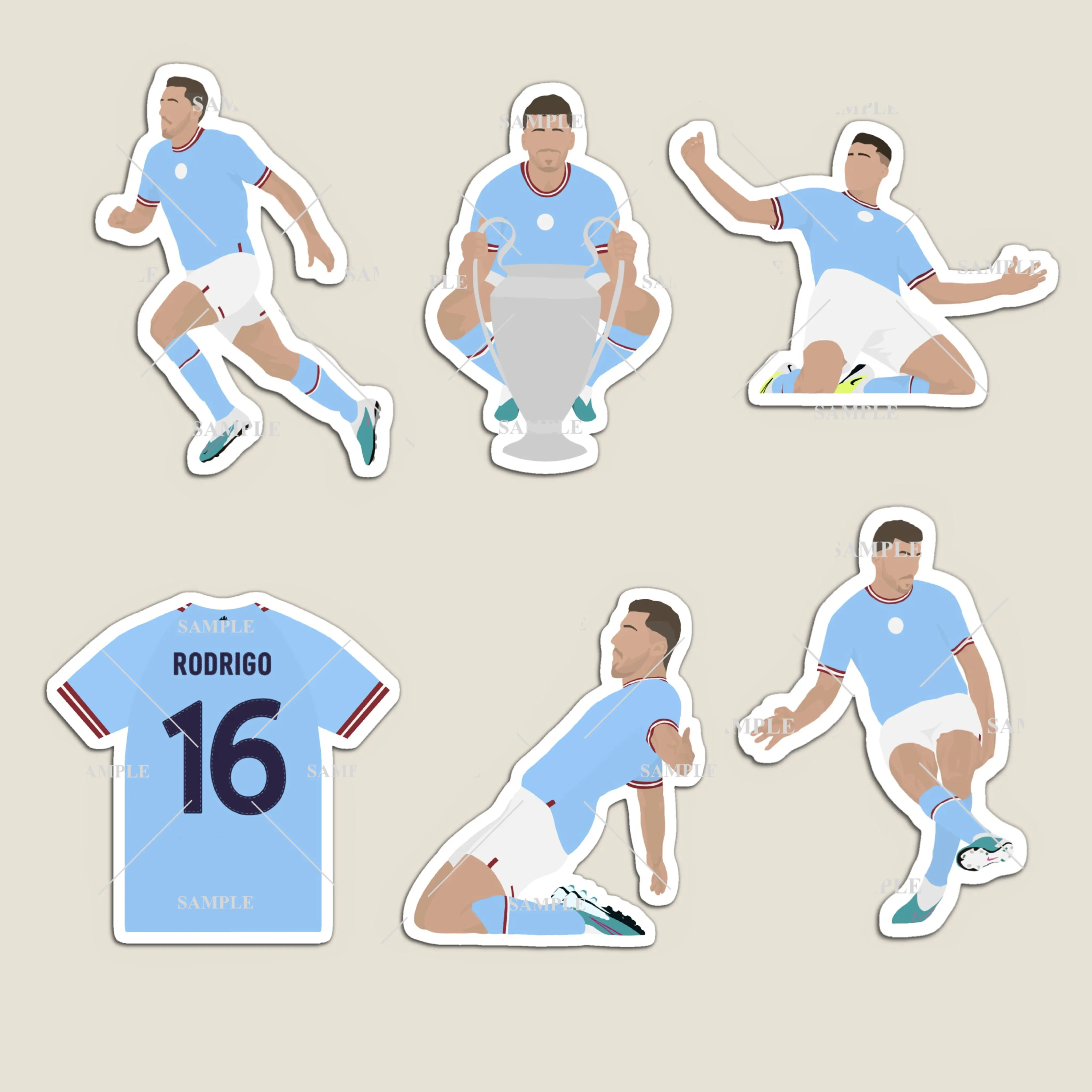 Rodri Manchester City Champions League 2022/23 Stickers or Magnets