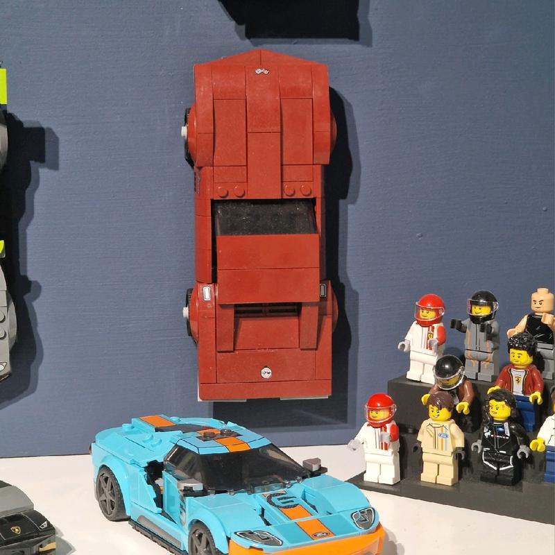 Wall mount hangers for Lego Speed Champions Models display 2020 onwards (8 stud). 2