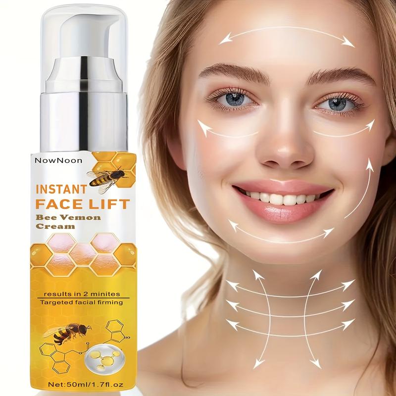 Product Introduction of 1.7fl.oz Bee Venom Instant Face Lift Cream - Temporary Skin Firming & Lifting for All Skin Types, Smooths Fine Lines & Wrinkles, Alcohol-Free with Hyaluronic Acid & Glycerin 1