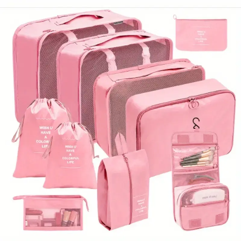 10 Packing Cubes – Travel Luggage Organizer Set, Compression Storage Bags for Suitcases & Accessories 8