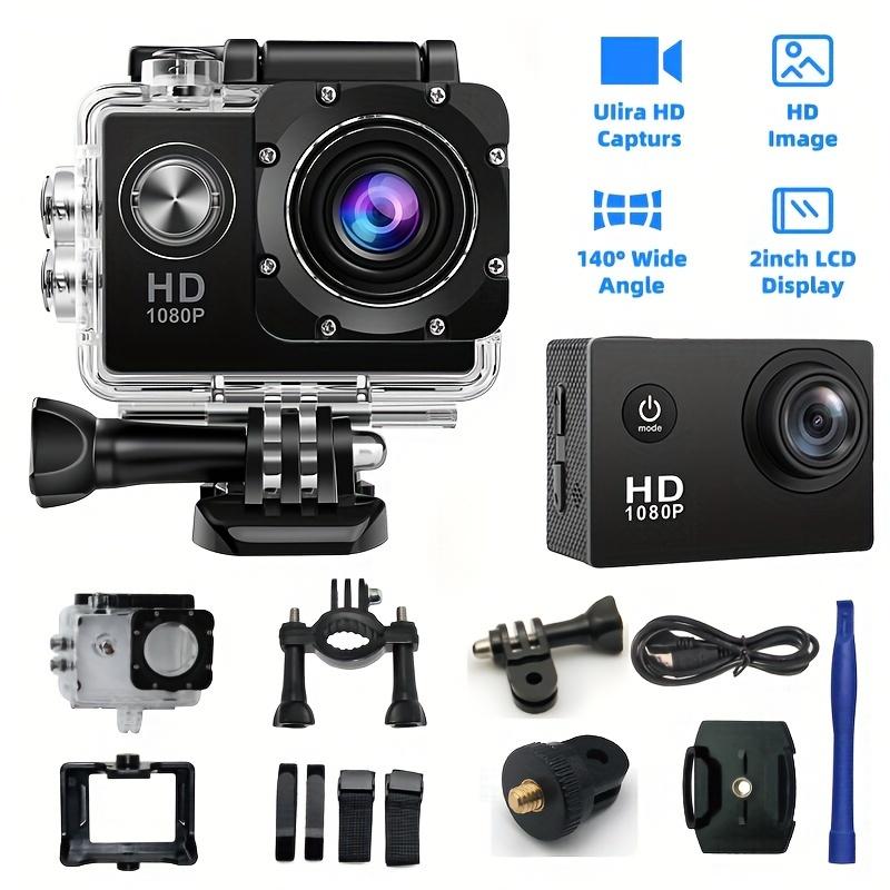 This Is a 1080P HD Action Camera Featuring Ultra HD Recording, a 140° Wide-Angle Lens, a 5.08Cm LCD Screen, Designed for Outdoor Sports Recording, with Automatic Exposure, Digital Stabilization, a Fisheye Lens, And Powered by Battery Or USB, Saving Files 1