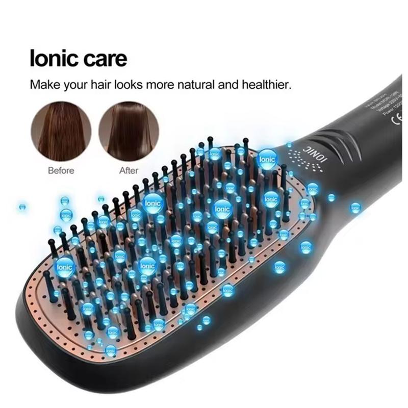 3 in 1 Hair Dryer Brush & Straightener Brush, Professional 1200W Powerful Ceramic Tourmaline Ionic Hot Air Brush, 3 Heat/2 Speed Settings One Step Hair Dryer and Styler for All Hair Comfort Smooth Hair Brush Case Handle Case Handle Smoothing 3