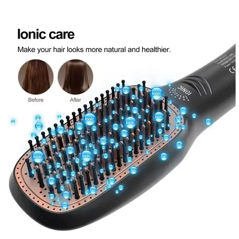 3 in 1 Hair Dryer Brush & Straightener Brush, Professional 1200W Powerful Ceramic Tourmaline Ionic Hot Air Brush, 3 Heat/2 Speed Settings One Step Hair Dryer and Styler for All Hair Comfort Smooth Hair Brush Case Handle Case Handle Smoothing 3