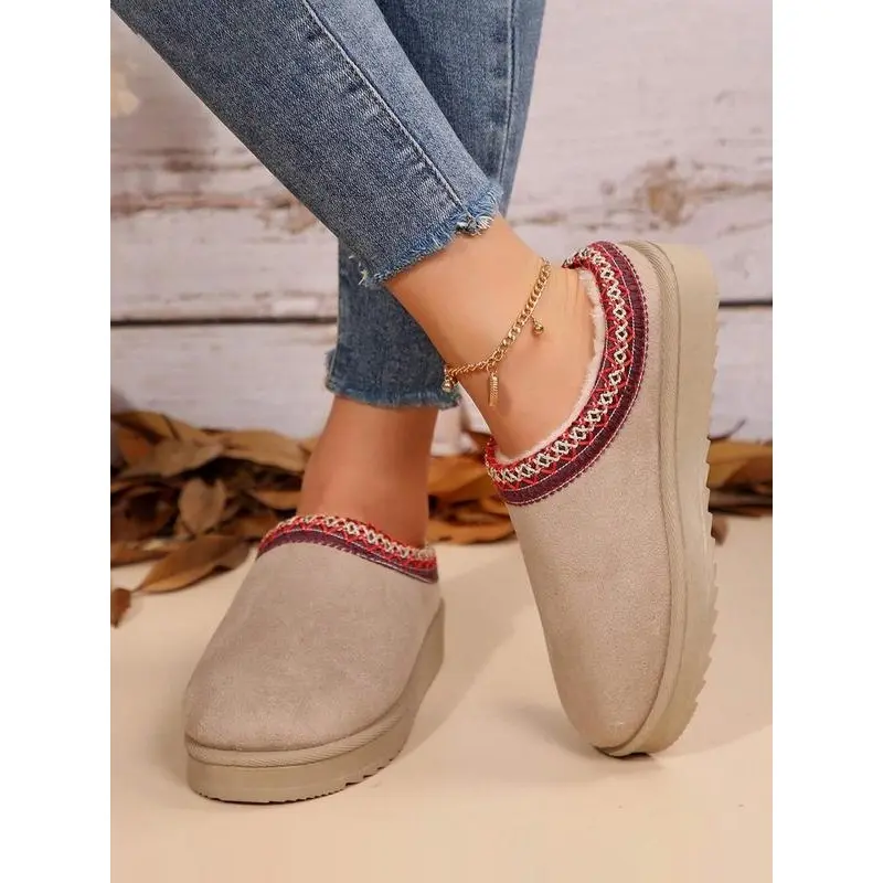 2025 New Hot Selling Models Women's Fashionable Plain Color Home Slippers, Casual Comfortable Home Slippers, Autumn and Winter Indoor and Outdoor Dual-use Warm Slippers 6