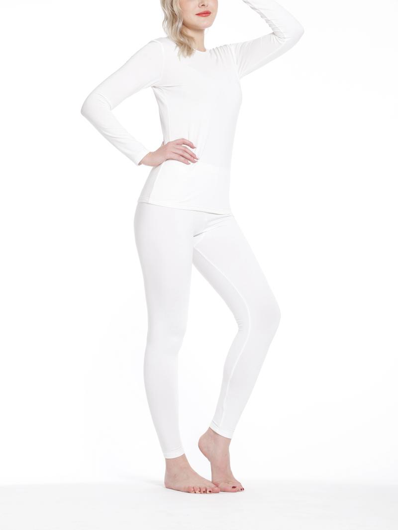 Product Introduction of Seamless Thermal Underwear Set, Long Sleeve Crew Neck Tops & Pants, Women's Loungewear & Underwear 19