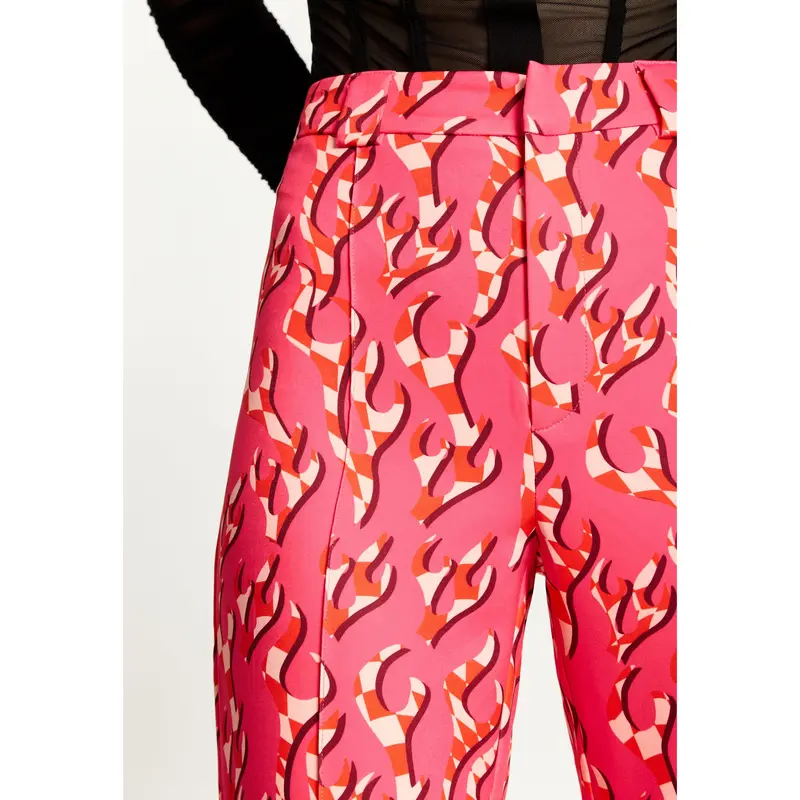 House Of Holland Pink Flame Clashing Colours Flared Trousers 4